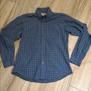 Wrangler Blue Plaid Button-Down Shirt
